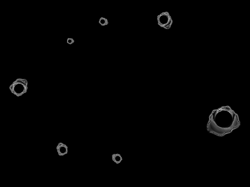 the orbit of a more than 8 million steps long mandelbrot iteration